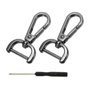 Detachable Snap Hook, 3/4 Inch Swivel Clasp for Purse (2 Pack, Black)