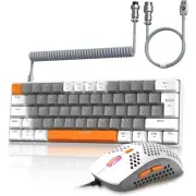 Ergonomic Wired TKL Mechanical Gaming Keyboard Mouse Combo 6400DPI Programmable