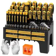 131-Piece Magnetic Screwdriver Set with Plastic Ranking, Includes Precision s...