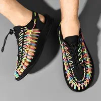 在飛比找momo購物網優惠-【0101】涼鞋 編織鞋 男女鞋 戶外涼鞋 情侶鞋 大尺碼(