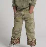 New One Teaspoon Camo Bandits Relaxed Jeans Girls 9-10 Cropped Leopard Pants