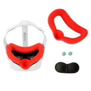 Silicone Vr Eye Mask Lens Cover Set For Oculus Quest 2 - Red