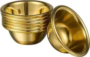 Healeved 7pcs Buddhist Drinking Cup Water Offering Cups Holy Water Cup Ghee Light Cup Alar Offering Bowl Brass Oil Lamp Snack and Dip Bowls Brass Buddha Cup Flat Copper