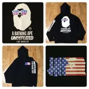 Undefeated Bape Head Logo Hoodie L Size A Bathing Ape Full Zip No.aj762
