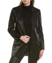 AllSaints blazer jacket womens US 2 / UK 6 pockets black Aleida $399 ladies