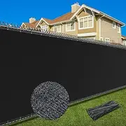 [Patiobay] 6X25FT Privacy Screen Fence, Heavy Duty Fencing Shade Cover, 170GSM 90% Blockage Mesh Shade Net for Wall Garden Yard Backyard (6 ft X 25 ft, Black)