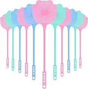 WILLBOND 60 Pieces Fly Swatter Plastic Fly Swatters Heavy Duty Colorful Strong Flexible Manual Fly Swat Set Plastic Durable Fly Swatter Long Handle Manual Swat Flies