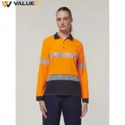 Hard Yakka Womens Long Sleeve Hi Vis Taped Polo Y08604