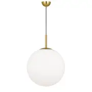 Bally Modern Pendant Hanging Lamp Light Glass Metal Opal Matt Antique Gold