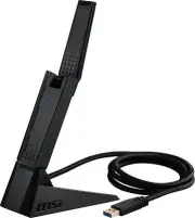 MSI AXE5400 WiFi 6E USB Adapter - WLAN up to 5400 Mbps (6GHz, 5GHz, Black
