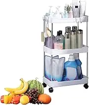 Cart Storage Rack | Tiered Shelf Organizer Cart | Heavy Duty Mobile Storage Cart with Wheels for Mineral Water, Shower Gel, Laundry Bottles | Rolling Utility Rack for Pantry, Bathroom, Dorm, or