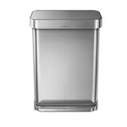 55 Liter Rectangular Kitchen Trash Can with Liner Pocket