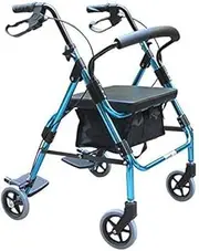 Rolling Walker Lightweight Walking Frame Aid Mobility Foldable with Seat and Bag 4 Wheels for Elderly Interesting