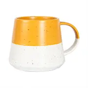 Nicola Spring Dipped Flecked Stoneware Belly Mug - 370ml - Mustard