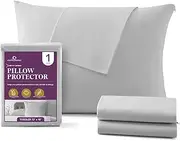 Circles Home, 100% Cotton Zippered Pillow Protector, Light Grey, Toddler, Single Pack
