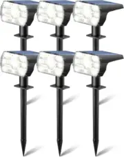 WELALO Solar Spot Lights Outdoor, [6 Pack/52 LED/3 Modes] 6 Pack, Warm White