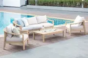 CR Sycamore Solid Timber 4 Piece Outdoor Lounge Set with Cushion