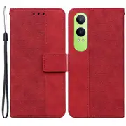 For Oppo K12x 5G/OnePlus Nord CE4 Lite 5G Case PU Leather Geometry Imprint Wallet Phone Cover