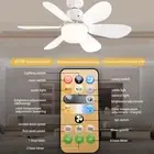 LED Ceiling Fan with Lights E27 Remote Control Bedroom Living Kitchen Fan