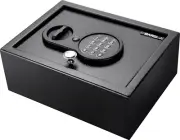 AX13762 Top Opening Keypad Security Home Drawer Safe,Black, 0.21 Cu Ft