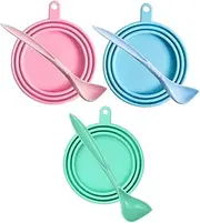 VANZACK 6pcs Silicone Pet Food Can Lids Spoons Set Dog Can Covers Reusable Dishwasher Safe Keeps Food Fresh for Cats Dogs Assured Material Easy to Clean