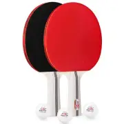 Ping Pong Paddles Set of 2 with 3pcs 3-Star Balls & Storage Case - 2 Players ...