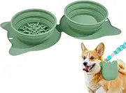 Portable Dog Bowl, Portable Foldable Silicone Dog Bowls Slow Feeder, Food Grade Cat Dishes for Beach Days City Commuting Daily Walks Pet Outings Camping