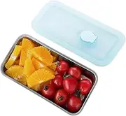 Stainless Steel Lunch Box for Kids - Double Compartment Snack Pack Containers with Lids,Dishwasher Safe Leak-Proof Food Boxes for Camping Picnic Boys Girls Youth Teens Family