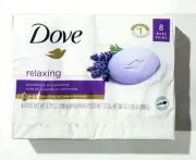 Dove Relaxing Lavender Oil & Chamomile 8 Bars Soap Quarter Moisturizing Cream