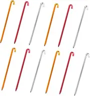 WHAMVOX 12Pcs Alloy Camping Tent Stakes Durable Ground Pegs for Outdoor Tent Setup Lightweight Colors for Garden Camping and Hiking