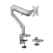 Humanmotion Single Screen Epic Gas Spring Aluminum Steel Monitor Arm for up to 17in-32in 2-9kg - Matte Silver (T2-1)