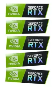 5 pcs Sticker for Nvidia GeForce RTX 46mm x 15mm Case Badge Label Logo USA