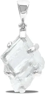 [Starborn] Petalite Rough Stone Pendant 925 Sterling Silver, Sterling Silver Gemstone Sterling Silver, Petalite