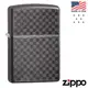 【美國 Zippo】世界經典品牌 Iced Carbon Fiber Design 灰冰方格防風打火機.半透明塗層沖壓/美國製造.原廠終身保修/29823