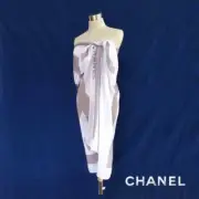 【CHANEL】 CHANEL Paleo Bandana Stole Large Format Coco Mark Sports Sea Pool S