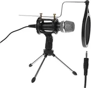VINTORKY Condenser Mic Set for Recording Computer Mobile Phone Compatible Tripod Pop Filter Windscreen for Podcasting Streaming Live Broadcasting