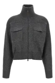 BRUNELLO CUCINELLI 'Shiny Zipper Pull' Wool Cardigan