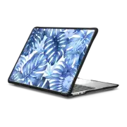 MacBook Air 13-inch (M2 - M4) Impact Case pastel Blue retro tropical floral (monstera and bird of paradise pattern)