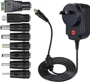 Universal 12W 3V-12V 1A Multi-Voltage Switching Power Adapter with 8 Tips & Micro USB for Routers, Speakers, CCTV, TV Box, Audio, MP3, Portable DVD, Radio, Electronic Toys