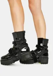 [Poster Grl] Wild Out Patent Harness Boots