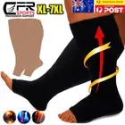 Plus Size Compression Socks Knee Leg Support Open Toe 20-30mmHg Men Women XL-7XL