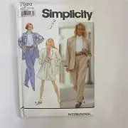 UNUSED 7986 VINTAGE SEWING PATTERN SIMPLICITY PANT SHORT JACKET WOMENS OPENED