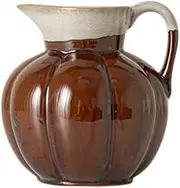 Decorative Round Ceramic Pitcher, Farmhouse Stoneware Vase