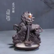 Pottery Ceramic Unicorn Pi-xiu Censer Smoke Backflow Incense Burner Holder