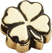 [Alex and Ani] PC19CH33G,Create Your Own, Clover Charm,14kt Gold Plated,Gold, Slider Charms, One Size, Brass, No Gemstone