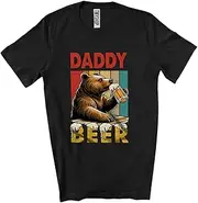 [Generic] Daddy Beer; Sarcastic Father's Day Bear Drinking Beer; Vintage Retro Family Drunker Group Unisex T-Shirt