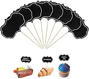48 Pcs Cheese Markers for Charcuterie Board, Blank Toothpic Flags Black Cheese Labels, Buffet Labels Food Tags, Cupcake Name Tag Toppers