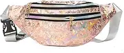 Wzenclave Holographic Fanny Pack for Women Ladies Shoulder Bags Belt Bag Sling Bag for Women Adjustable Belt Multi-Pockets Sport Casual Waist Pack for Travel Hiking Party Sports Running Daily Use