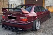 Rear Bumper CNC PVC diffuser splitter valance with ribs For BMW E36 M Sport M3