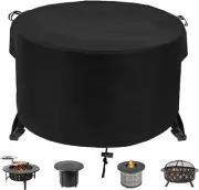 Round Fire Pit Cover 36" Dia X 24" H, 600D Strong Tear Resistant, Waterproof & U
